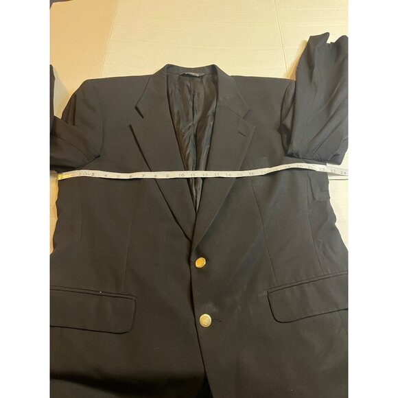 VTG Burberrys Mens Blazer Jacket 100% Pure Wool Black Gold Buttons Size 42R - Picture 11 of 16
